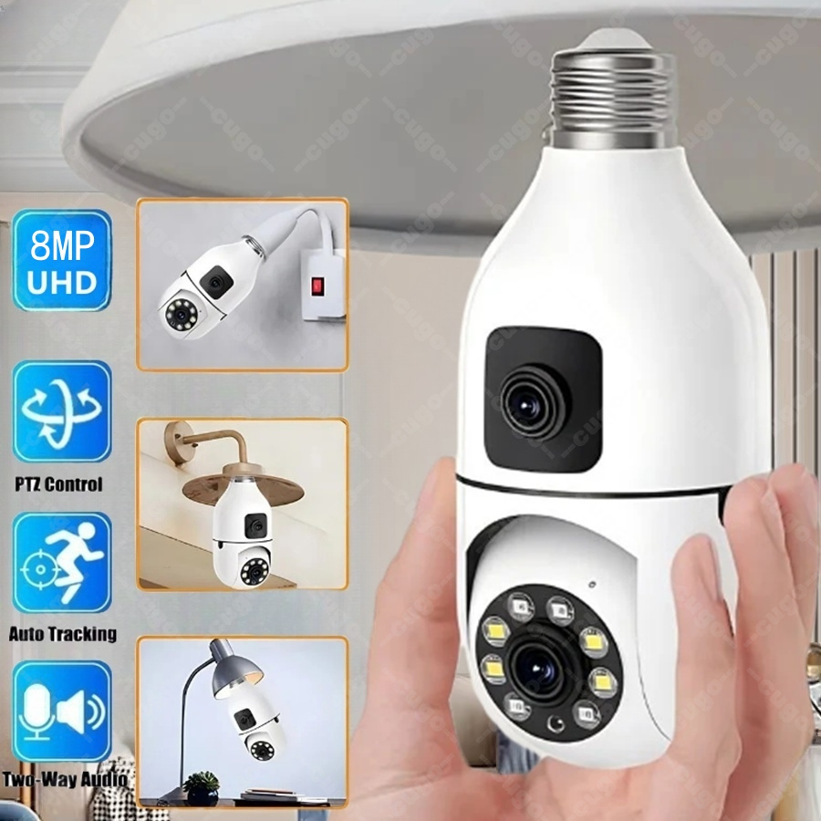 Home Cinema Screen - Telecamera di sorveglianza E27 con lampadina,