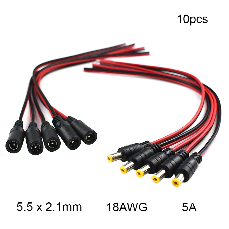 Ambient Light Strip Tv - 18 AWG 10 pz 5.5x2.1mm Maschio