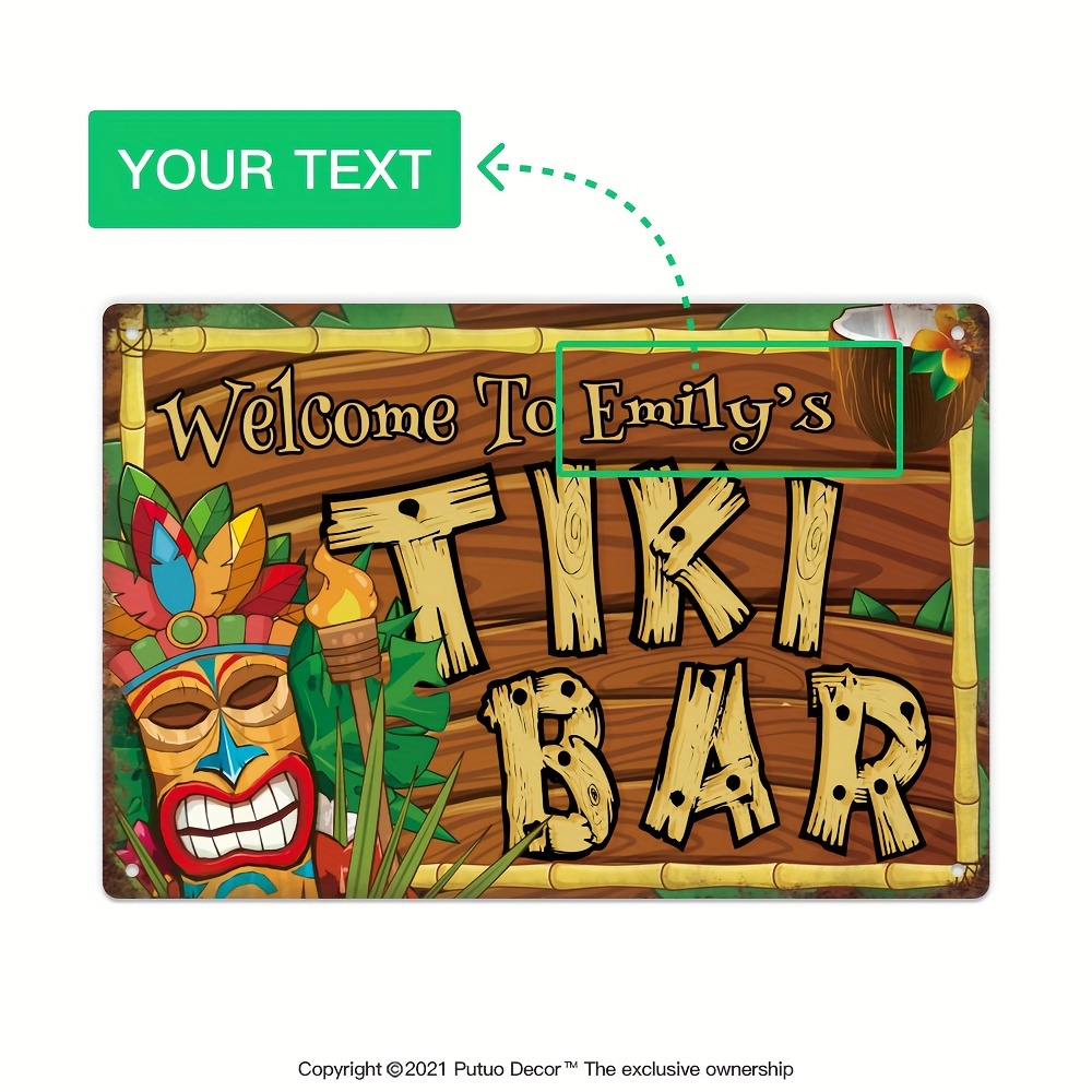 Home Cinema Classic - Insegna Personalizzata per Tiki Bar, Nome