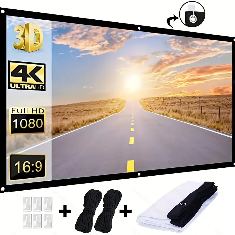 Home Cinema Screen - Schermo per Proiettore 16:9 per Uso