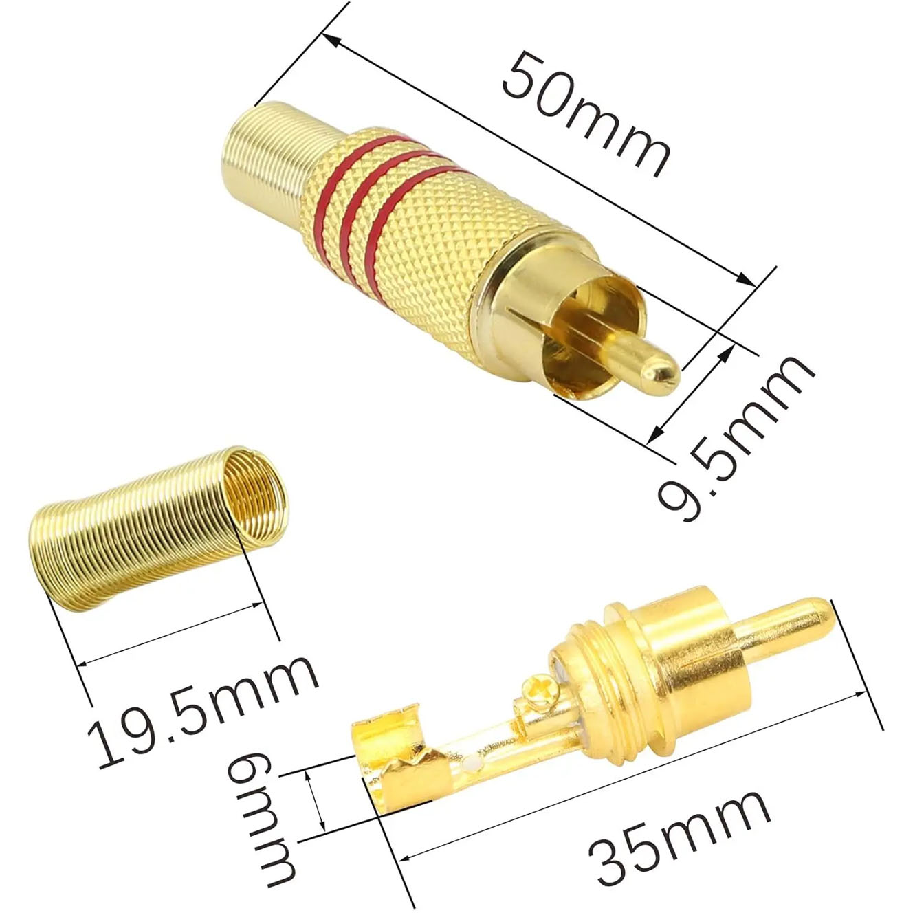 4 connettori RCA placcati oro, - Genius Home Cinema recensione e prezzo