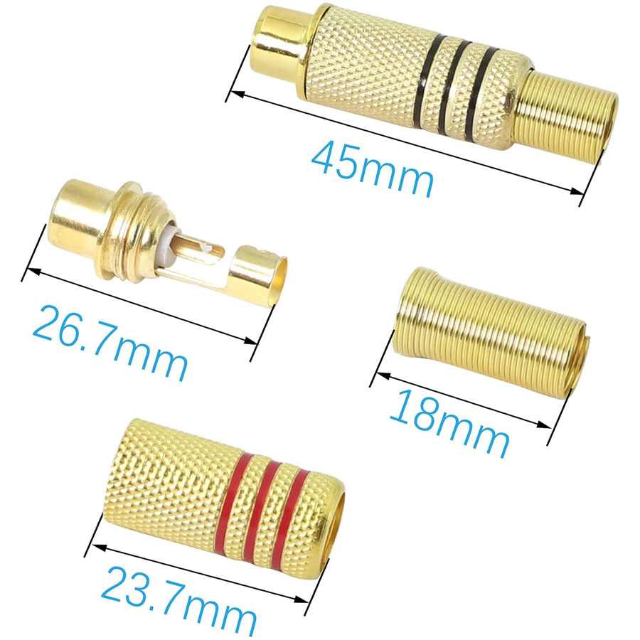 4 connettori RCA placcati oro, - Genius Home Cinema recensione e prezzo